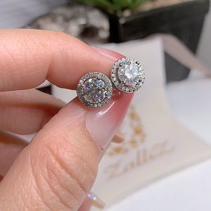 14kt white gold 2.25ct tw diamond halo earrings